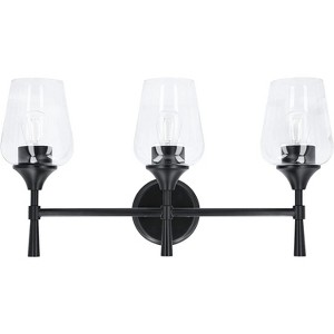 Sunset Stella 3-Light Bathroom Vanity Light,  Black - 1 of 4