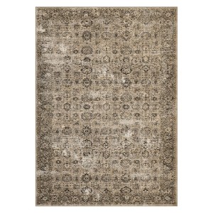 Washable Rugs,Area Rug for Living Room Bedroom, Washable Brown Rug Vintage Print Carpet - 1 of 4
