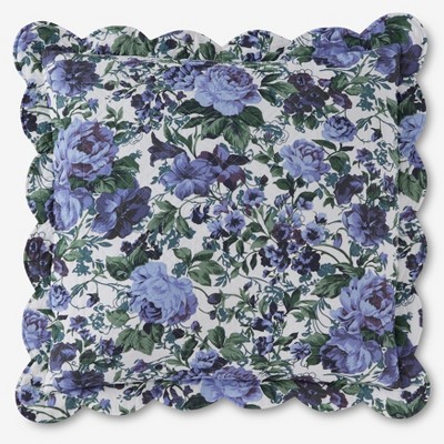 BrylaneHome Florence Euro Sham - Euro, Navy Floral Multi