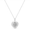 Haus of Brilliance Silver Pave-Set Diamond Accent Heart Shape Pendant Necklace - 2 of 4