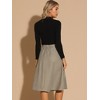 INSPIRE CHIC Women's Vintage Plaid High Waist Pleated A-Line Midi Skirt - 3 of 4
