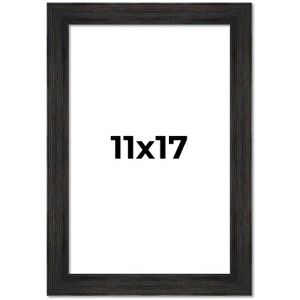 PosterPalooza | 11x17 Wide Barnwood Picture Frame, UV Acrylic, 6 Finishes - Grey, Brown, White, and Black - 1 of 4