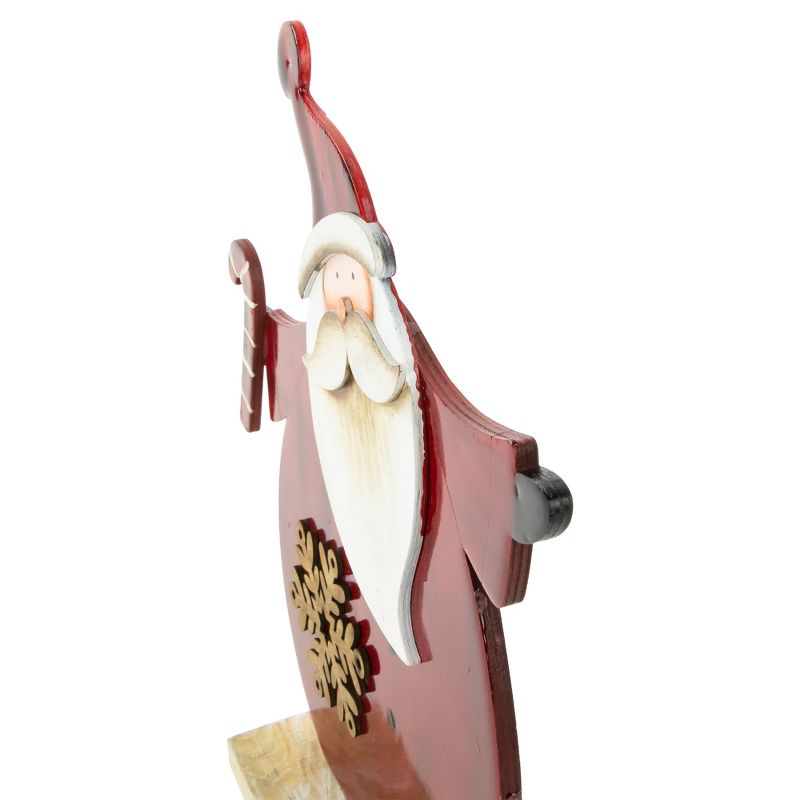 Northlight 12" Santa with Candy Cane Wooden Christmas Decoration, 4 of 7