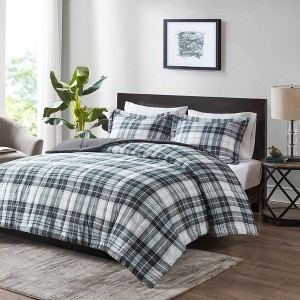 Sapphtopaz Bedding Comforter Set Quilt Set Scotchgard Down Alternative with Plaid Pattern - 1 of 4
