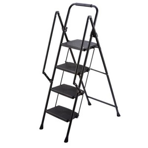 Dexmalle lightweight folding four step stool with wide anti slip pedal and safety handle - 1 of 4