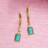 Pure Collection by Ross-Simons Turquoise Drop Earrings in 14kt Yellow Gold - 2 of 4