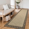 Modern Bordered Living Room Rugs, Washable Soft Floral Bedroom Rugs Non Slip, Farmhouse Solid Home Decor Carpet - 3 of 4