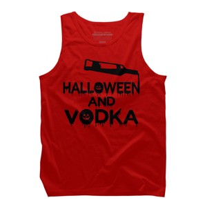 Men's Design By Humans Halloween and Vodka By melcu Tank Top - 1 of 3