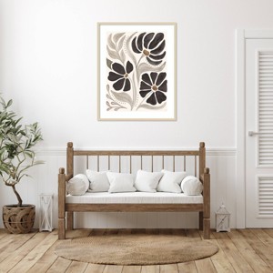Amanti Art Modern Petals II Neutral by Veronique Charron Wood Framed Wall Art Print - 1 of 4