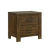 1pc Oak Finish Nightstand of 2x Drawers Rustic Aesthetic Bedroom Furniture 1pc Bedside Cabinet - 2 of 4