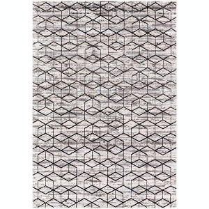 Mark & Day Carlton 5'3"x7' Rectangle Woven Indoor Area Rugs Black/Light Beige: Geometric Modern Stain-Resistant Rug - 1 of 1
