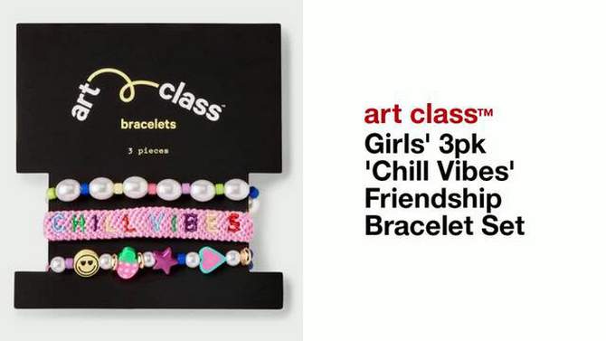 Girls&#39; 3pk &#39;Chill Vibes&#39; Friendship Bracelet Set - art class&#8482;, 2 of 5, play video