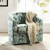 Liria Wooden Upholstered Barrel Chair for Livingroom with Metal Swivel Base | ARTFUL LIVING DESIGN - 2 of 4