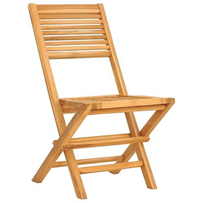 Set of 4 Teak Wood Folding Patio Chairs