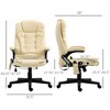 Aghana Digitals Beige Heated Massage Office Chair with 6 Vibration Points, 130° Recline, Remote - 2 of 4