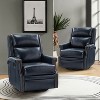 Favonius Genuine Leather Swivel Rocker Recliner with Nailhead Trim for Bedroom and Living Room, Set of 2 | ARTFUL LIVING DESIGN - 2 of 4