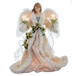 Kurt Adler 16-Inch UL 10-Light Ivory and Gray Angel Tree Topper - 1 of 4