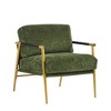 27.56" Modern Upholstered Accent Chair with Plush Cushion and Wooden Armrests - 2 of 4