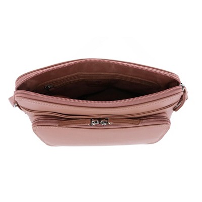 Сумки CTM Women's Leather Shoulder Bag Purse with Side Organizer, Mauve — фото 4