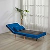 ORRD Modern Velvet Foldable Sofa Bed - 3-Position Backrest, Converts to Bed in 10s, Includes Pillow, Blue Space-Saving Sleeper - 2 of 4