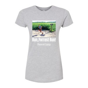 Women's - Forrest Gump - Run Forrest Run Juniors Fitted Graphic T-Shirt - 1 of 3