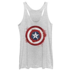 Women's Marvel Avengers: Endgame Cap Smudged Shield Racerback Tank Top - 1 of 3