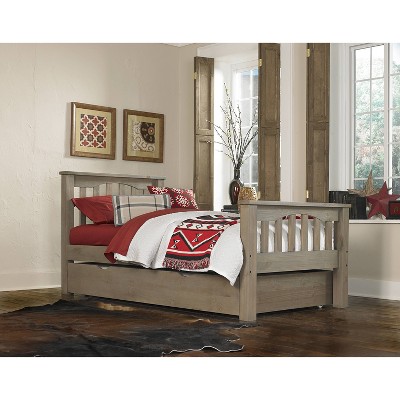 Kids' Twin Highlands Harper Panel Bed with Trundle Twin Driftwood - Hillsdale Furniture