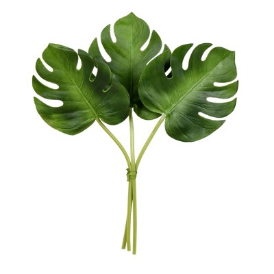 Vickerman 13" Artificial Green Split Philo Leaf Bundle, Pack of 2