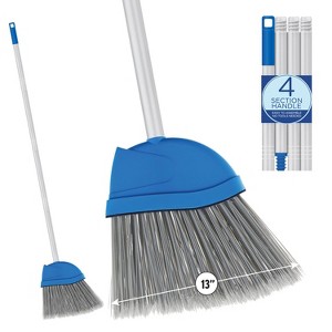 Angle Broom, 13" W Head, Large Style, Made w/ Recycled Soda Bottle Bristles, & Aluminum, Includes Swivel Hang Cap for Storage -by LOLA, 1 Pack - 1 of 4