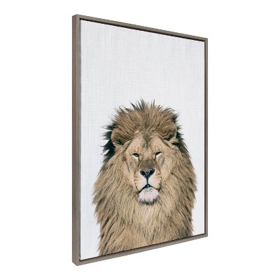 Sylvie Lion Color Framed Canvas by Simon Te of Tai Prints - Kate & Laurel All Things Decor
