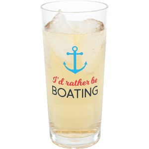 Pavilion Gift Company - Rather be Boating - 11 oz Tritan Highball Glass - Drinkware - 1 of 4
