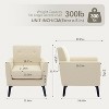 Mid-Century Modern Accent Chair – Linen Upholstery, 350LB Capacity & Hardwood Legs (Beige/Blue/Camel) for Living Room, Office, Bedroom - 2 of 4