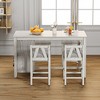 VECELO 5-Piece Dining Table Set with Storage Shelf, Wine Rack & Glass Holder, Kitchen Table Set with 4 Upholstered Bar Stools, Gray - 4 of 4