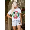 Santa Betty Boop Christmas Wreath Womens Graphic T Shirt Tees Brisco Brands - 4 of 4