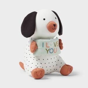 Mini Kids' Plush Milestone Puppy - Pillowfort™: Novelty Throw Pillow, Recycled Polyester, OEKO-TEX Certified - 1 of 3
