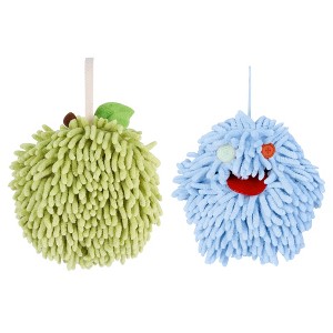 REGALWOVEN 2 Pcs Cute Comfortable Soft Absorbent Chenille Fuzzy Hand Towel - 1 of 4