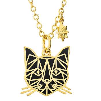 Marvel Captain Goose Inspired Yellow Gold Plated Cat Pendant Necklace