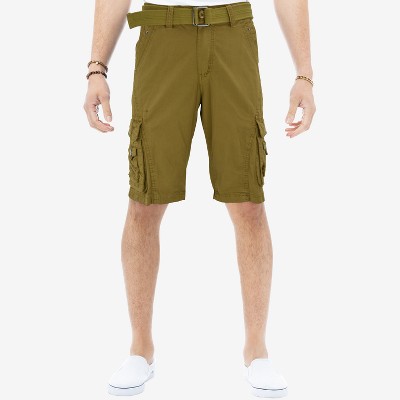 X RAY Men's Belted 12.5" Inseam Knee Length Cargo Shorts ,Camo Shorts(plus size shorts in available)