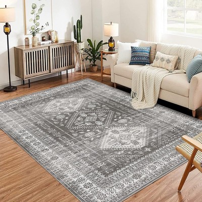 Garvee Washable Area Rug, Moroccan Ultra-Thin Area Rug- Foldable Low Pile, Non-Slip ,Modern Soft Carpet