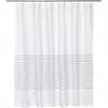 Fabric Shower Curtain, 72x72 Inch, White and Gray Striped Bathroom Curtain, Farmhouse Style - 2 of 4