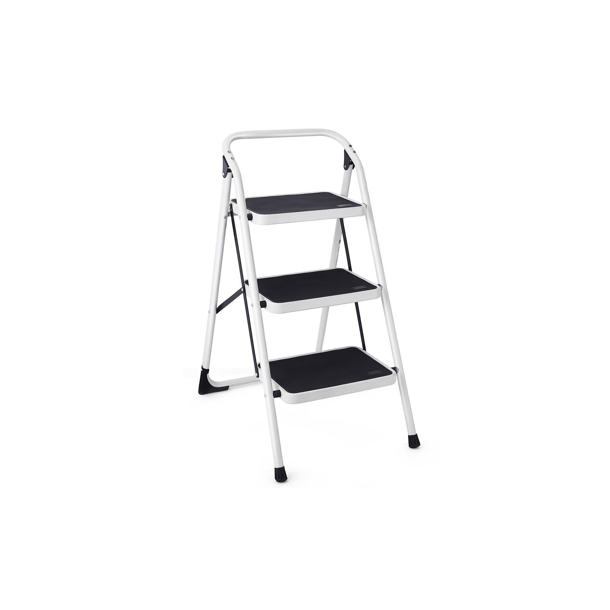 Costway 3 Step Lightweight Ladder HD Platform Foldable Stool 330 LB Cap. Saving Space