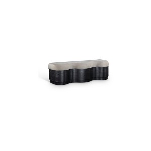 Meridian Furniture,Savoy Velour Fur Fabric Bench - 1 of 4