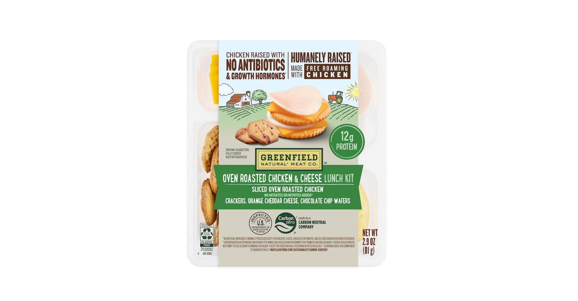 Greenfield Natural Meat Co. Oven Roasted Chicken Breast Boneless Sliced Lunch Kit - 2.9oz