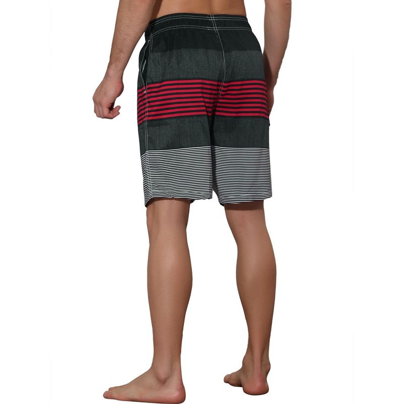 Lars Amadeus Men's Striped Printed Color Block Summer Swimming Board Shorts, 3 of 6