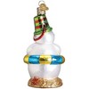 Old World Christmas Glass Blown Ornament for Christmas Tree, Snowman on Beach - 3 of 4