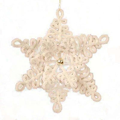 Gallerie II Cream Chenille Snow Ornament