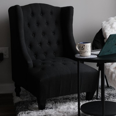 Toddman High Fabric Club Chair Dark Charcoal Christopher