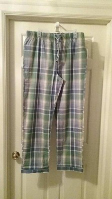 Men's Big & Tall Plaid Poplin Pajama Pants - Goodfellow & Co™ Aqua ...