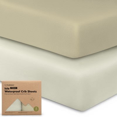 KeaBabies Isla Waterproof Crib Sheets for Boys, Girls, 2pk Baby Fitted Crib Sheet, Waterproof Crib Mattress Protector Sheets