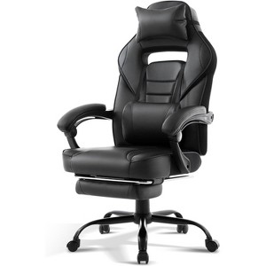 Gaming Chair, Video Game Chair with Massage Lumbar Support and Footrest Height Adjustable - 1 of 4